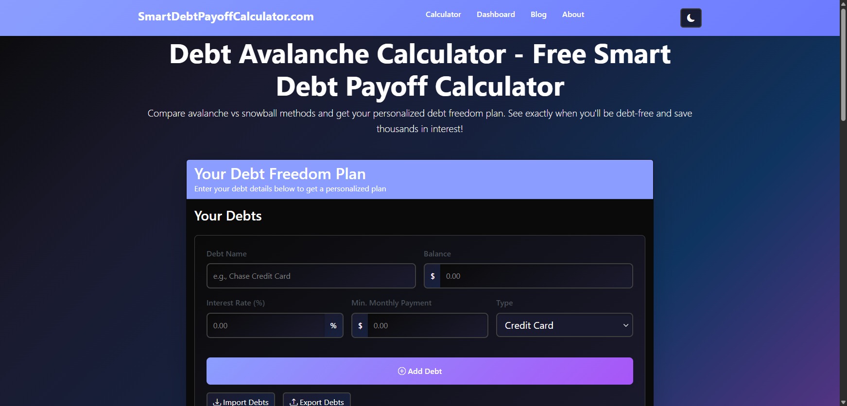 SmartDebtPayoffCalculator.com